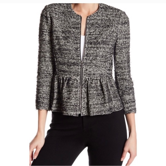 Rebecca Taylor zip peplum jacket size 6 - Picture 1 of 11